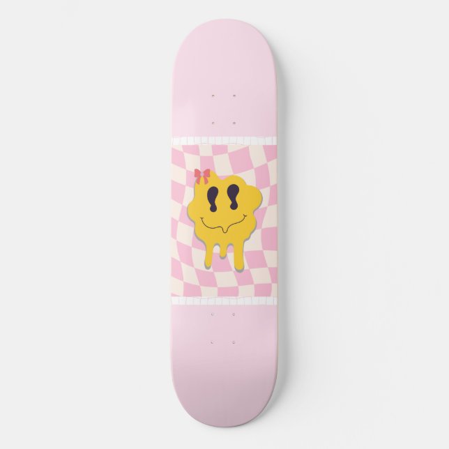 smile pink skateboard (Front)