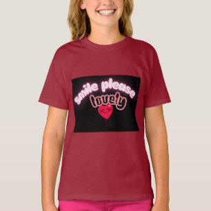 Smile Please Cute Heart Graphic Kids t-shirts