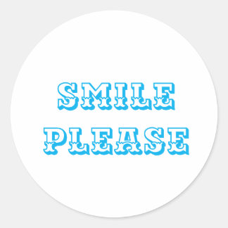 Smile please logo classic round sticker