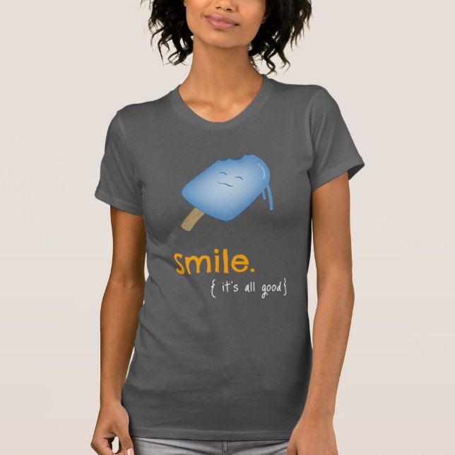 Smile Popsicle Ice Cream T-Shirt (dark) (Front)
