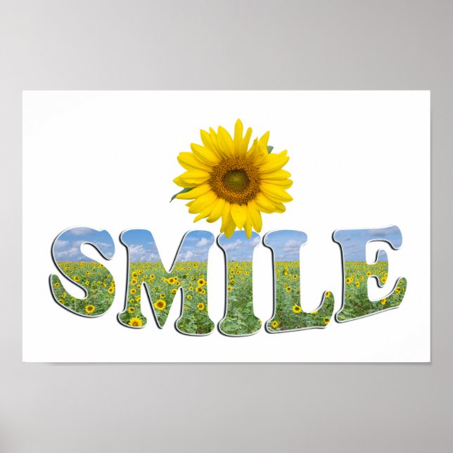 Smile Poster with Sunflowers (Front)