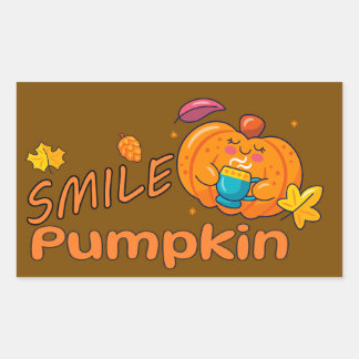 Smile Pumpkin Rectangular Sticker