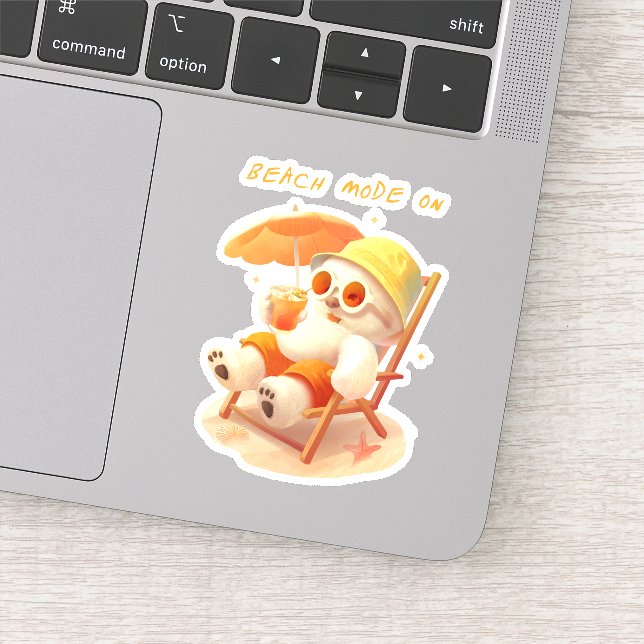 Smile Pup: Beach Mode On Smiling Bichon Frise (Detail)