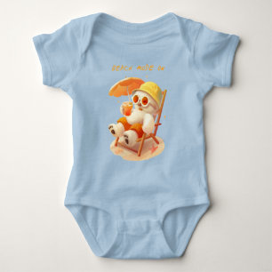 Smile Pup: Beach Mode On Smiling Bichon Frise Baby Bodysuit