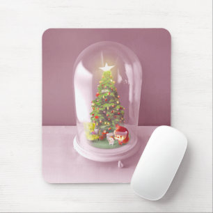 Smile Pup: Christmas Glass Dome & Magic Tree Mouse Mat