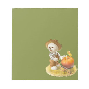 Smile Pup: Harvest Joy & Pumpkin Wheelbarrow Notepad