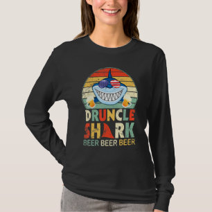 Smile Shark Drinking Beer Druncle Shark Beer Beer T-Shirt
