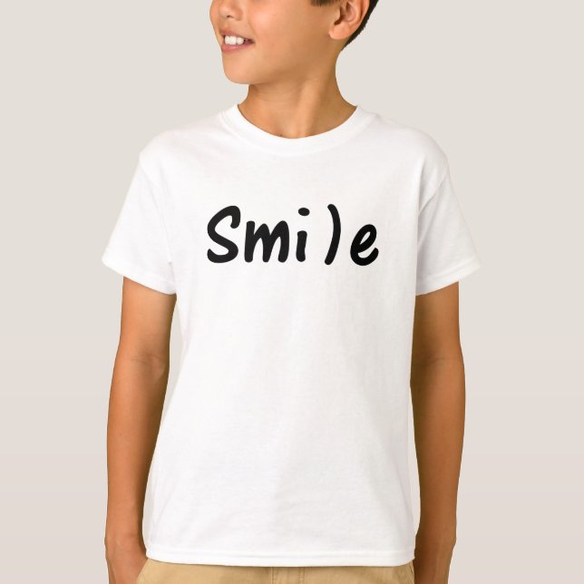 Smile Smile Happy Word Image T-Shirt (Front)