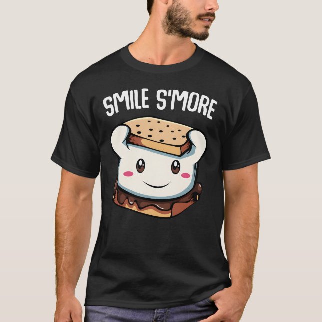 Smile Some More Cute Smores Camping Bonfire Marshm T-Shirt (Front)