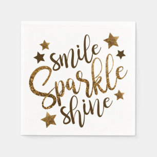Smile Sparkle Shine Affirmations Napkin