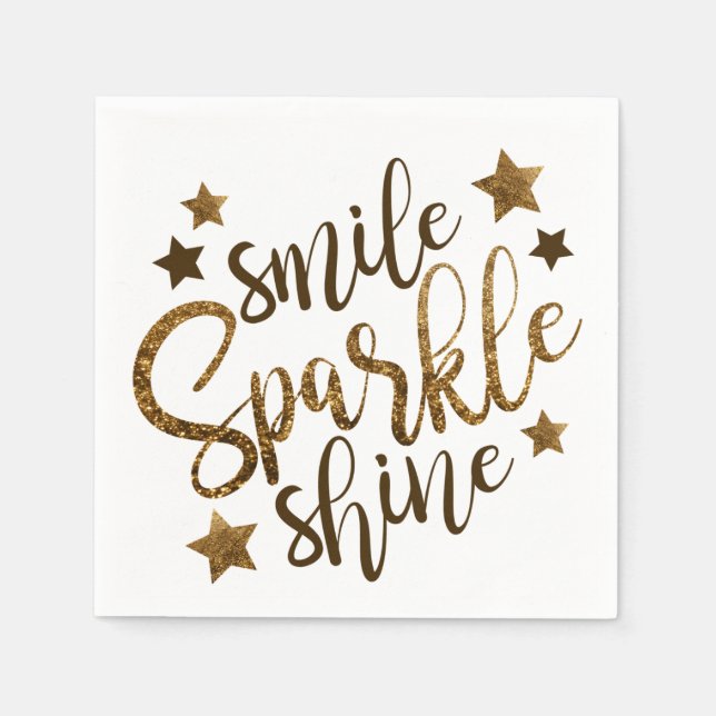Smile Sparkle Shine Affirmations Napkin (Front)