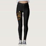 Smile Sparkle Shine Black Gold Ladies Leggings<br><div class="desc">Everyone needs a little sparkle in their day. This pair of leggings is perfect with "Smile Sparkle Shine" on a black background. Designed for you by Evco Studio.</div>