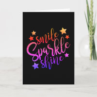 Smile Sparkle Shine Black Multi Coloured Quote