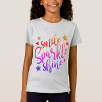 Smile Sparkle Shine Colourful Motivational Saying