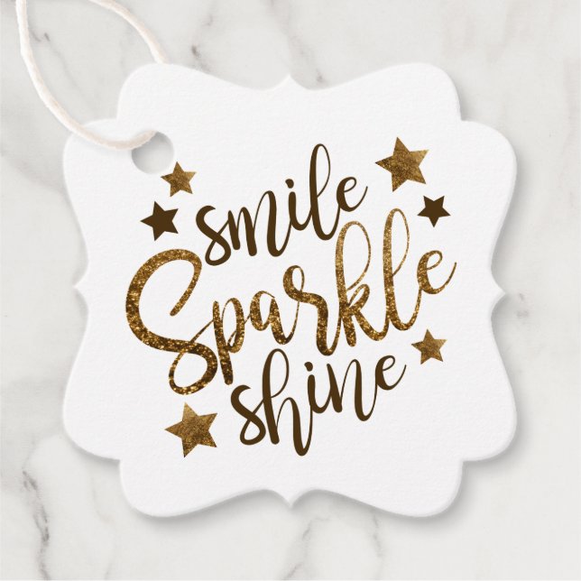 Smile Sparkle Shine Favour Tags (Front)