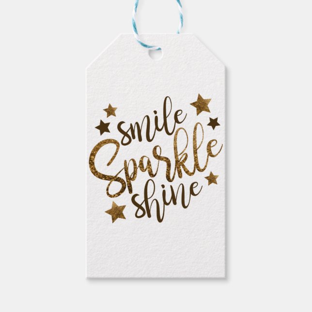 Smile Sparkle Shine Gift Tags (Front)