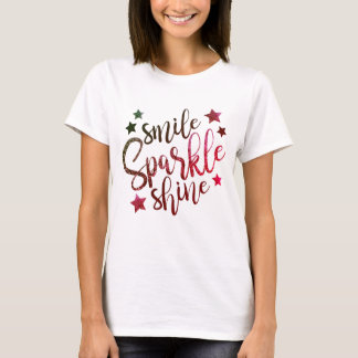 Smile, Sparkle & Shine in Purple Gradient Hues T-Shirt