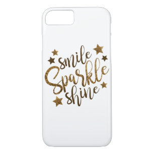 Smile Sparkle Shine Inspirational Quote iPhone 8/7 Case