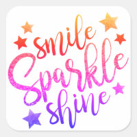 Smile Sparkle Shine Multi Coloured Motivational