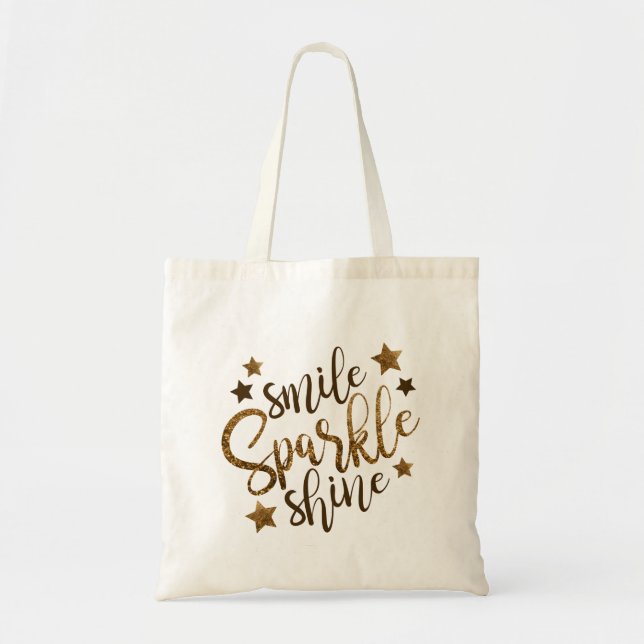 Smile Sparkle Shine Tote Bag (Front)