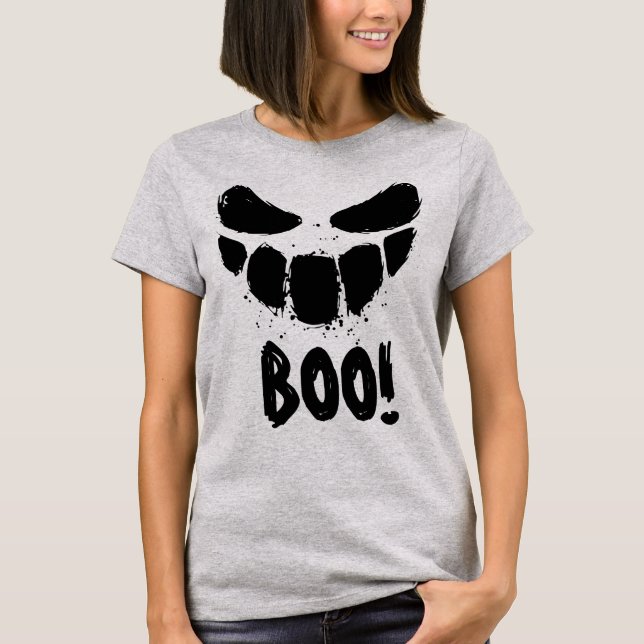 Smile Spooky Face Happy Halloween  T-Shirt (Front)