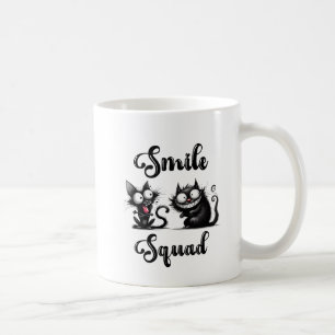 Smile Squad with Funny Cats Design Coffee Mug