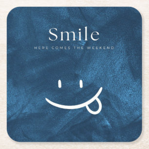 Smile Square Paper Coaster