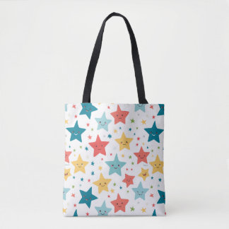 Smile Stars Fun Nursery Happy kids Pattern  Tote Bag