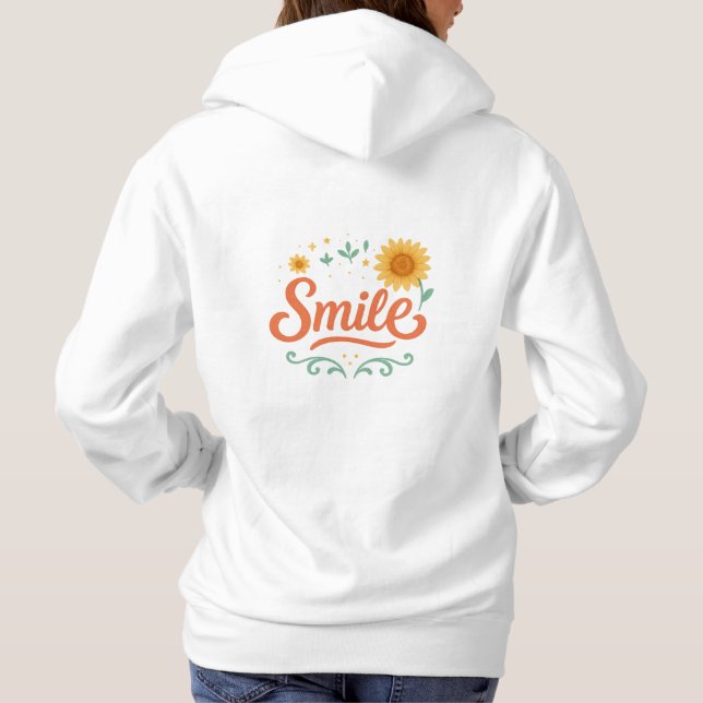 Smile Sunflower Hoodie | Positive Vibes Motivation (Back)