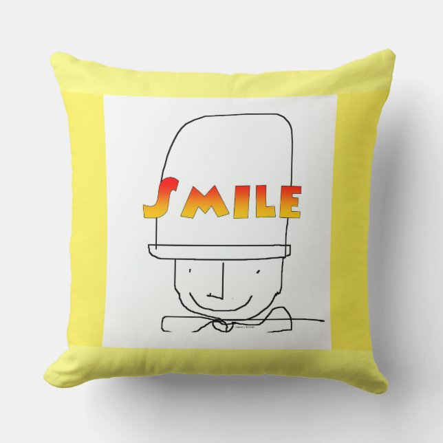 Smile Sunny Yellow Happy Upbeat  Cushion (Front)