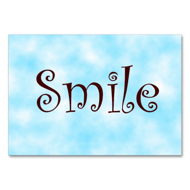 Smile-tablecard Table Number (Front)