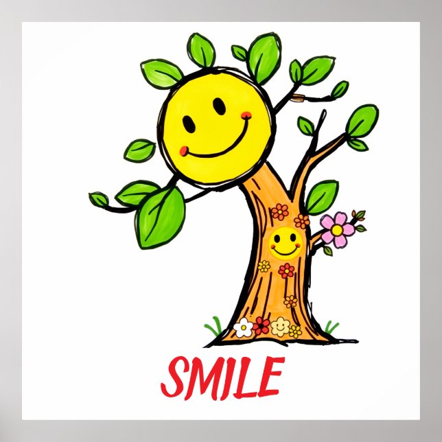 "Smile Tree" Positive Vibes  Poster (Front)