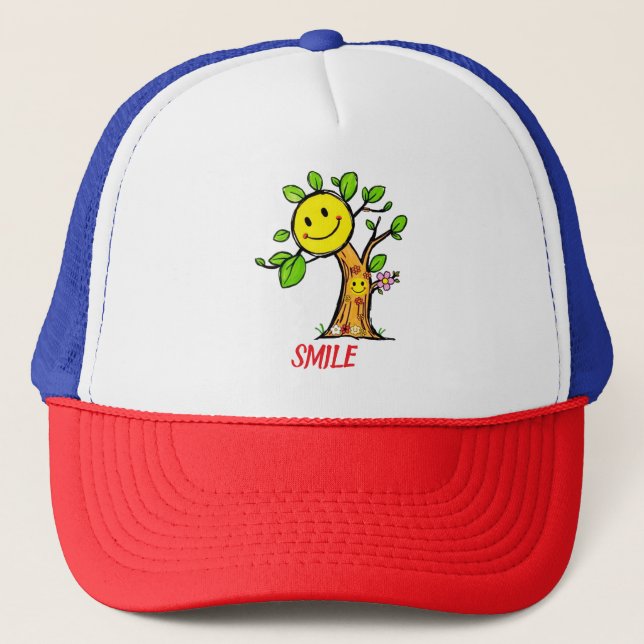 "Smile Tree" Positive Vibes  Trucker Hat (Front)