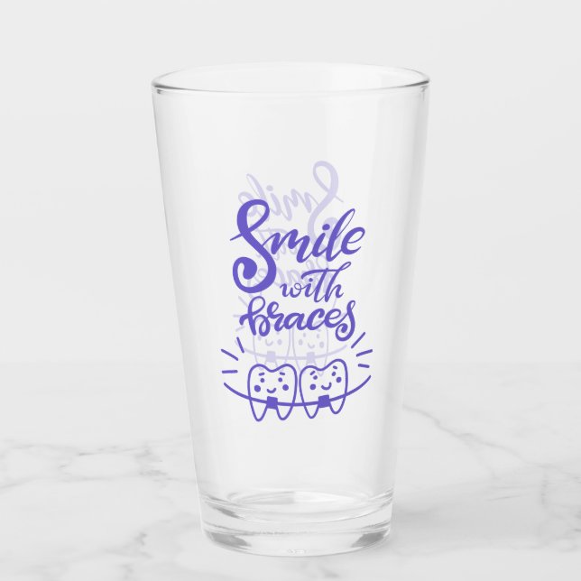 Smile With Braces | Smiling Teeth Glass (Front)