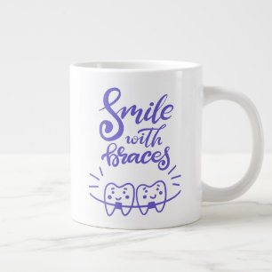 Smile With Braces   Smiling Teeth Large Coffee Mug