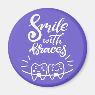 Smile With Braces Smiling Teeth Magnet