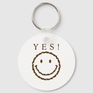 Smile with Coffee Beans Key Ring