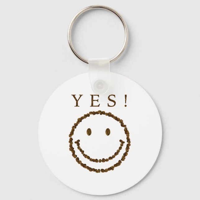 Smile with Coffee Beans Key Ring (Front)