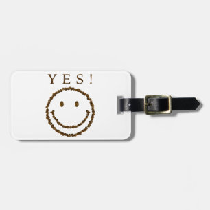 Smile with Coffee Beans Luggage Tag