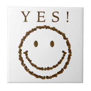 Smile with Coffee Beans Tile