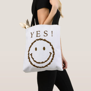 Smile with Coffee Beans Tote Bag