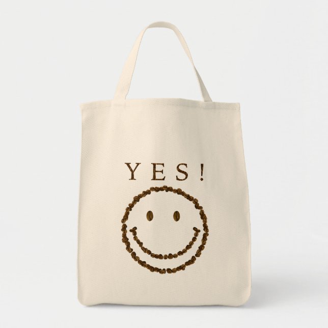 Smile with Coffee Beans Tote Bag (Front)