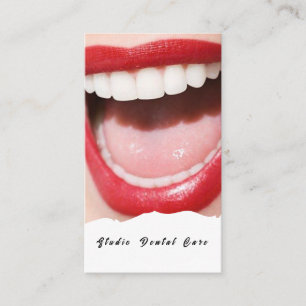 Smile Woman Healthy White Teeth Dental Business Ca Business Card