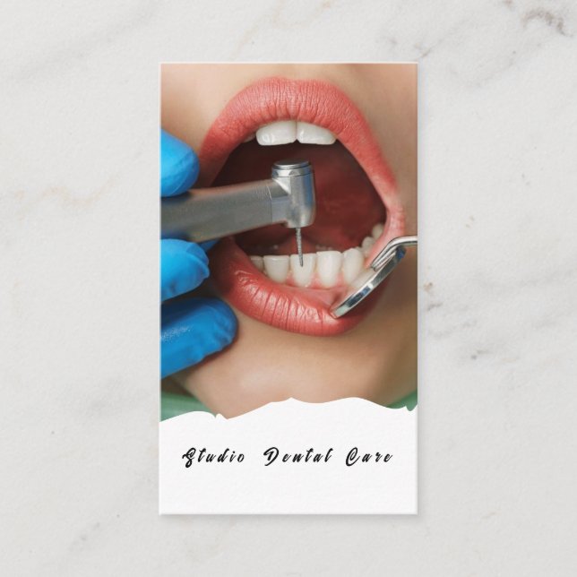 Smile Woman Healthy White Teeth Dental Business Ca Business Card (Front)