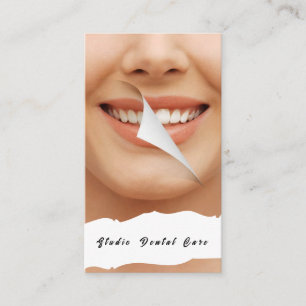 Smile Woman Healthy White Teeth Dental Business Ca Business Card