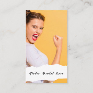 Smile Woman Healthy White Teeth Dental Business Ca Card