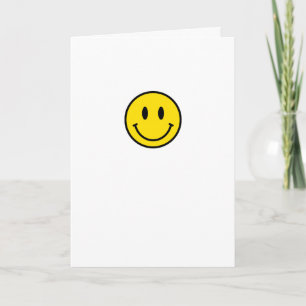 Smile Yellow Red Black White Happy Face Emoji  Card