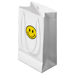 Smile Yellow Red Black White Happy Face Emoji Small Gift Bag