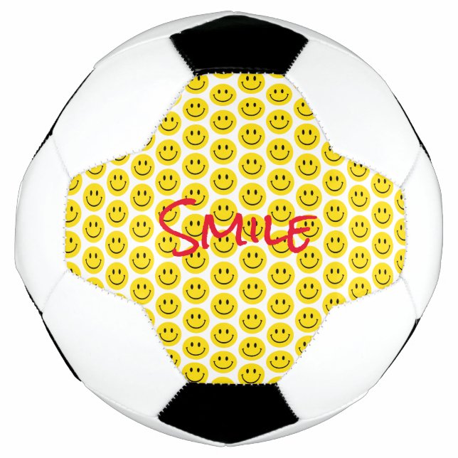 Smile Yellow Red Black White Happy Face Sports Football (Front)