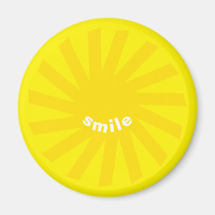Smile yellow sun bright happy fun modern cheerful magnet